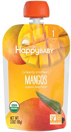 Organic Baby Food, Stage 1, Clearly Crafted, Mangos, 4 + Months, 3.5 oz (99 g) by Nurture (Happy Baby)-Barns Hälsa, Barnmat