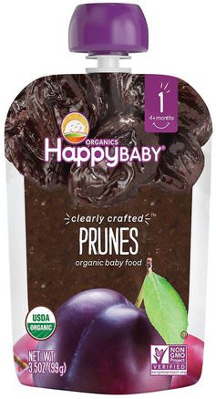 Organic Baby Food, Stage 1, Clearly Crafted, Prunes, 4 + Months, 3.5 oz (99 g) by Nurture (Happy Baby)-Barns Hälsa, Babyfodring, Mat, Barnmat