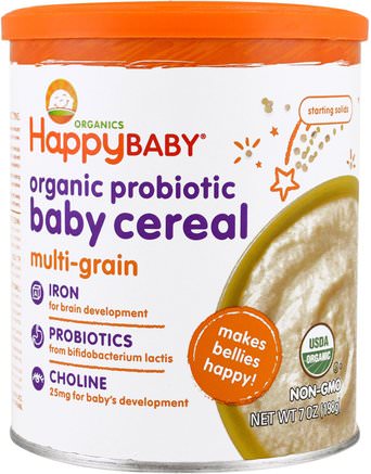 Organic Probiotic Baby Cereal, Multi-Grain, 7 oz (198 g) by Nurture (Happy Baby)-Barns Hälsa, Babyfodring, Barnflingor