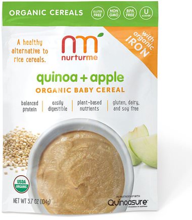 Organic Baby Cereal, Quinoa + Apple, 3.7 oz (104 g) by NurturMe-Barns Hälsa, Barnmat, Babyfodring, Barnflingor