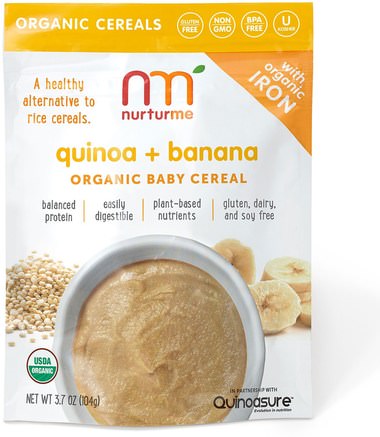 Organic Baby Cereal, Quinoa + Banana, 3.7 oz (104 g) by NurturMe-Barns Hälsa, Barnmat, Babyfodring, Barnflingor