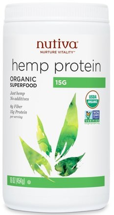Organic Superfood, Hemp Protein, 15 G, 16 oz (454 g) by Nutiva-Kosttillskott, Efa Omega 3 6 9 (Epa Dha), Hampprodukter, Hampproteinpulver