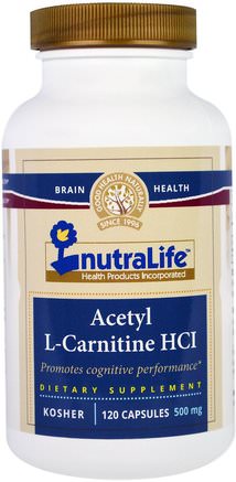 Acetyl L-Carnitine HCI, 500 mg, 120 Capsules by NutraLife-Kosttillskott, Aminosyror, L Karnitin, Acetyl L Karnitin
