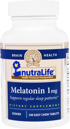 Melatonin, 1 mg, 240 Easy Chew Tablets by NutraLife-Kosttillskott, Sömn, Melatonin
