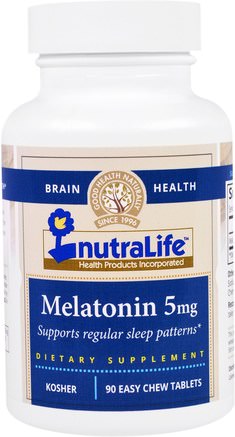 Melatonin, 5 mg, 90 Easy Chew Tablets by NutraLife-Kosttillskott, Sömn, Melatonin