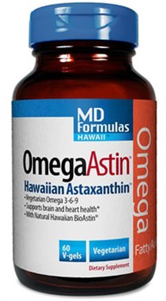 OmegaAstin, 60 V-Gels by Nutrex Hawaii-Kosttillskott, Efa Omega 3 6 9 (Epa Dha), Bioastin