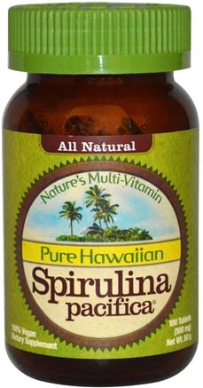 Pure Hawaiian Spirulina Pacifica, Natures Multi-Vitamin, 500 mg, 100 Tablets by Nutrex Hawaii-Kosttillskott, Spirulina