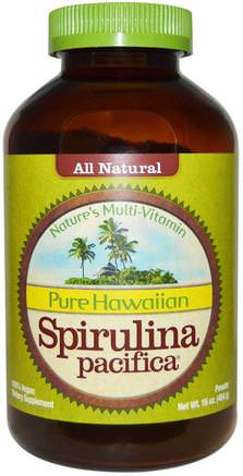 Pure Hawaiian Spirulina Pacifica, Natures Multi-Vitamin, Powder, 16 oz (454 g) by Nutrex Hawaii-Kosttillskott, Spirulina