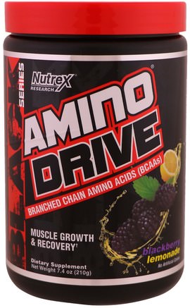 Amino Drive, Blackberry Lemonade, 7.4 oz (210 g) by Nutrex Research Labs-Sport, Aminosyror