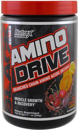 Black Series, Amino Drive, Wild Cherry Citrus, 9.1 oz (258 g) by Nutrex Research Labs-Kosttillskott, Aminosyror, Bcaa (Förgrenad Aminosyra), Sport, Träning