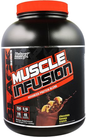 Black Series, Muscle Infusion Advanced Protein Blend, Chocolate Banana Crunch, 5 lbs (2268 g) by Nutrex Research Labs-Kosttillskott, Protein, Sport, Muskel