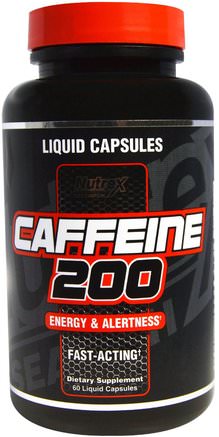 Caffeine 200, Energy & Alertness, 60 Liquid Capsules by Nutrex Research Labs-Hälsa, Energi
