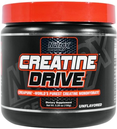Creatine Drive, Creatine Monohydrate, Unflavored, 5.29 oz (150 g) by Nutrex Research Labs-Sport, Kreatinpulver, Muskel