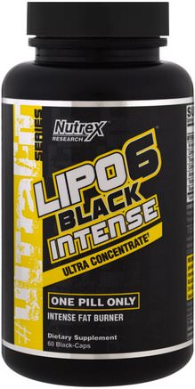 Lipo 6 Black Intense, Ultra Concentrate, 60 Black-Caps by Nutrex Research Labs-Viktminskning, Kost, Sport