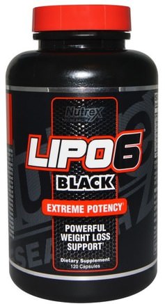 Lipo6 Black, Extreme Potency, Weight Loss, 120 Capsules by Nutrex Research Labs-Viktminskning, Kost