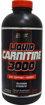 Liquid Carnitine 3000, Berry Blast, 16 fl oz (473 ml) by Nutrex Research Labs-Hälsa, Energi, Kosttillskott, L Karnitinvätska