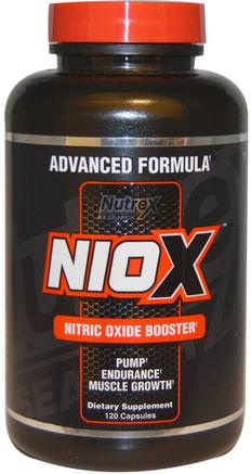 Niox, Nitric Oxide Booster, 120 Capsules by Nutrex Research Labs-Sport, Kväveoxid, Muskel