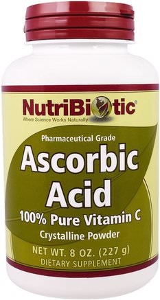 Ascorbic Acid, 100% Pure Vitamin C Crystalline Powder, 8 oz (227 g) by NutriBiotic-Sverige