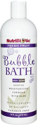 Bubble Bath, Non-Soap, Fresh Fruit, 16 fl oz (473 ml) by NutriBiotic-Bad, Skönhet, Bubbelbad, Barnbubbelbad