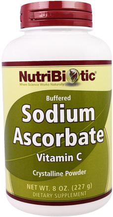 Buffered Sodium Ascorbate Vitamin C Crystaline Powder, 8 oz (227 g) by NutriBiotic-Sverige