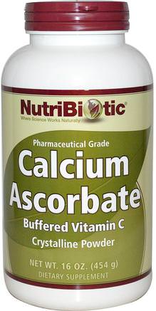 Calcium Ascorbate, Crystalline Powder, 16 oz (454 g) by NutriBiotic-Kosttillskott, Mineraler, Kalciumaskorbat
