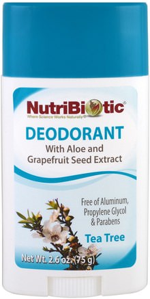 Deodorant, Tea Tree, 2.6 oz (75 g) by NutriBiotic-Bad, Skönhet, Deodorant