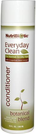 Everyday Clean, Conditioner, Botanical Blend, 10 fl oz (296 ml) by NutriBiotic-Bad, Skönhet, Balsam, Hår, Hårbotten, Schampo, Balsam