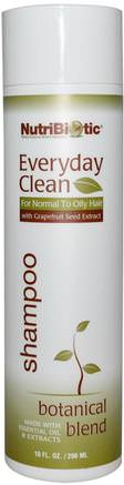Everyday Clean, Shampoo, Botanical Blend, 10 fl oz (296 ml) by NutriBiotic-Bad, Skönhet, Schampo, Hår, Hårbotten, Balsam