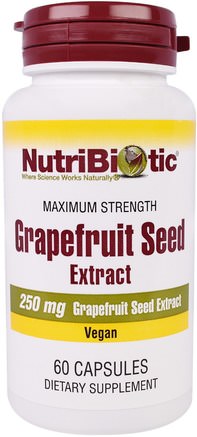 Grapefruit Seed Extract, 250 mg, 60 Capsules by NutriBiotic-Kosttillskott, Grapefruktfrö Extrakt