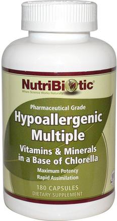 Hypoallergenic Multiple, 180 Capsules by NutriBiotic-Vitaminer, Multivitaminer