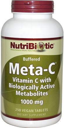 Meta-C, 1000 mg, 250 Vegan Tablets by NutriBiotic-Vitaminer, Vitamin C