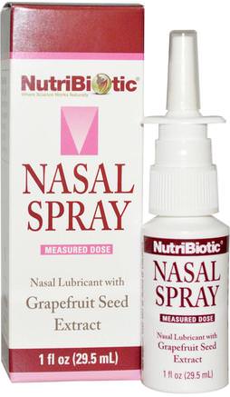 Nasal Spray, with Grapefruit Seed Extract, 1 fl oz (29.5 ml) by NutriBiotic-Kosttillskott, Grapefruktfröxtrakt, Nasal Hälsa