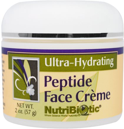 Peptide Face Creme, Ultra-Hydrating, 2 oz (57 g) by NutriBiotic-Skönhet, Ansiktsvård, Krämer Lotioner, Serum