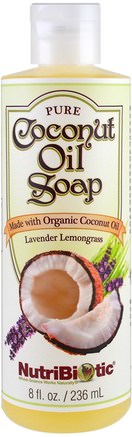 Pure Coconut Oil Soap, Lavender Lemongrass, 8 fl oz (236 ml) by NutriBiotic-Bad, Skönhet, Tvål