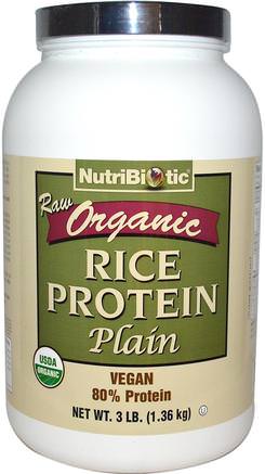 Raw Organic Rice Protein, Plain, 3 lbs (1.36 kg) by NutriBiotic-Kosttillskott, Protein, Risproteinpulver
