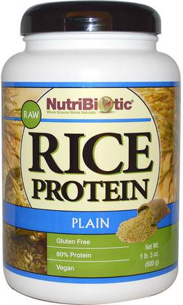 Raw Rice Protein, Plain, 1 lb. 5 oz (600 g) by NutriBiotic-Kosttillskott, Protein, Risproteinpulver
