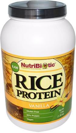Raw Rice Protein, Vanilla, 3 lb (1.36 kg) by NutriBiotic-Kosttillskott, Protein, Risproteinpulver