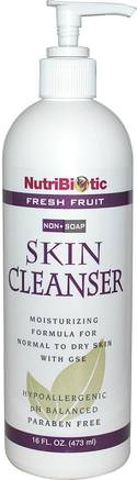 Skin Cleanser, Fresh Fruit, Non-Soap, 16 fl oz (473 ml) by NutriBiotic-Bad, Skönhet, Duschgel