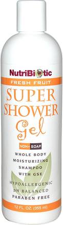 Super Shower Gel, Fresh Fruit, Non-Soap, 12 fl oz (355 ml) by NutriBiotic-Bad, Skönhet, Duschgel