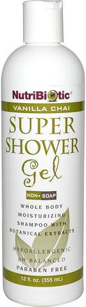 Super Shower Gel, Non-Soap, Vanilla Chai, 12 fl oz (355 ml) by NutriBiotic-Bad, Skönhet, Duschgel