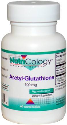 Acetyl-Glutathione, 100 mg, 60 Scored Tablets by Nutricology-Kosttillskott, L Glutation