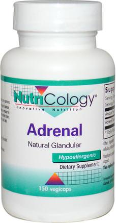 Adrenal, Natural Glandular, 150 Veggie Caps by Nutricology-Kosttillskott, Binjur, Nötkreaturprodukter