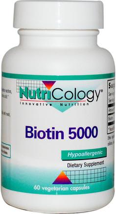 Biotin 5000, 60 Veggie Caps by Nutricology-Vitaminer, Vitamin B, Biotin