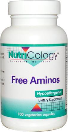 Free Aminos, 100 Veggie Caps by Nutricology-Kosttillskott, 5-Htp, Aminosyror