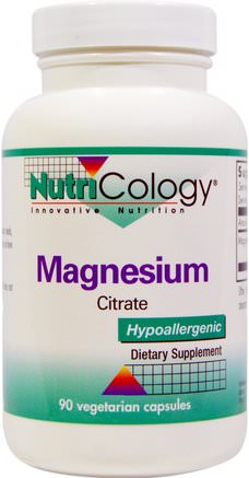 Magnesium Citrate, 90 Veggie Caps by Nutricology-Kosttillskott, Mineraler, Magnesiumcitrat