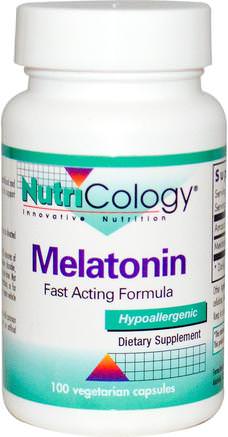 Melatonin, Fast Acting Formula, 100 Veggie Caps by Nutricology-Kosttillskott, Sömn, Melatonin