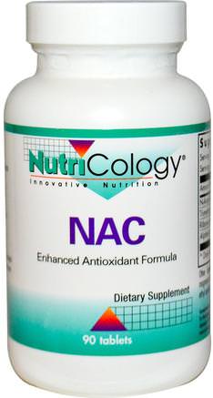 NAC, 90 Tablets by Nutricology-Kosttillskott, Aminosyror, Nac (N Acetylcystein)