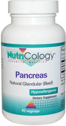 Pancreas, Natural Glandular (Beef), 90 Vegicaps by Nutricology-Kosttillskott, Bukspottkörtel