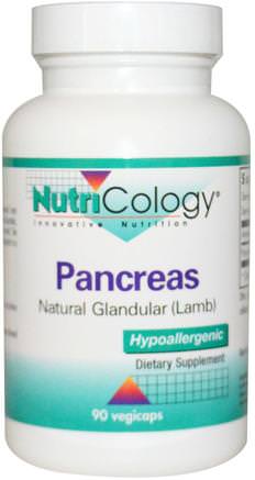 Pancreas, Natural Glandular (Lamb), 90 Veggie Caps by Nutricology-Kosttillskott, Bukspottkörtel