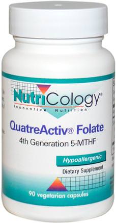 QuatreActiv Folate, 90 Veggie Caps by Nutricology-Vitaminer, Folsyra, 5-Mthf Folat (5 Metyltetrahydrofolat)